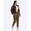 imageG Gradual Womens Fleece Lined Joggers High Waisted Water Resistant Thermal Winter Sweatpants Running Hiking PocketsEspresso