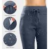 imageG Gradual Womens Fleece Lined Joggers High Waisted Water Resistant Thermal Winter Sweatpants Running Hiking PocketsHeather Dusty Blue