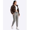 imageG Gradual Womens Fleece Lined Joggers High Waisted Water Resistant Thermal Winter Sweatpants Running Hiking PocketsHeather Medium Grey