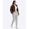 imageG Gradual Womens Fleece Lined Joggers High Waisted Water Resistant Thermal Winter Sweatpants Running Hiking PocketsLight Grey