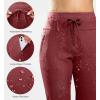 imageG Gradual Womens Fleece Lined Joggers High Waisted Water Resistant Thermal Winter Sweatpants Running Hiking PocketsSavannah Red