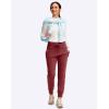 imageG Gradual Womens Fleece Lined Joggers High Waisted Water Resistant Thermal Winter Sweatpants Running Hiking PocketsSavannah Red