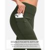 imageG Gradual Womens Fleece Lined Winter Leggings with Pockets Water Resistant High Waisted Thermal Warm Pants Running HikingOlive Green