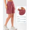 imageG Gradual Womens High Waisted 9quot Bermuda Shorts with Zipper Pockets Athletic Workout Long Shorts for Women Knee LengthBriar Rose