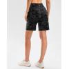 imageG Gradual Womens High Waisted 9quot Bermuda Shorts with Zipper Pockets Athletic Workout Long Shorts for Women Knee LengthGrey Camo