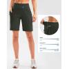 imageG Gradual Womens High Waisted 9quot Bermuda Shorts with Zipper Pockets Athletic Workout Long Shorts for Women Knee LengthOlive Green