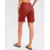 imageG Gradual Womens High Waisted 9quot Bermuda Shorts with Zipper Pockets Athletic Workout Long Shorts for Women Knee LengthSavannah Red