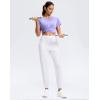 imageG Gradual Womens Joggers Zip Pockets Drawstring Gym Sweatpants High Waisted Tapered Pants for Workout Travel LoungeWhite