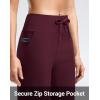 imageG Gradual Womens Joggers Zip Pockets Drawstring Gym Sweatpants High Waisted Tapered Pants for Workout Travel LoungeWine