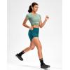 imageG Gradual Womens Running Shorts with Mesh Liner 3quot Workout Athletic Shorts for Women with Phone PocketsBorealis Green