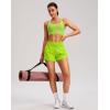 imageG Gradual Womens Running Shorts with Mesh Liner 3quot Workout Athletic Shorts for Women with Phone PocketsFluorescent Green