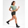 imageG Gradual Womens Running Shorts with Mesh Liner 3quot Workout Athletic Shorts for Women with Phone PocketsGreen Camo