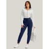 imageG Gradual Womens Sherpa Fleece Lined Pants with Zipper Pockets Winter Warm Joggers High Waisted Fleece SweatpantsNavy
