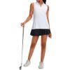 imageG Gradual Womens Sleeveless Golf Polo Shirts Tennis Quick Dry Collared Tank Tops VNeck Polos for WomenAwhite