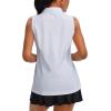 imageG Gradual Womens Sleeveless Golf Polo Shirts Tennis Quick Dry Collared Tank Tops VNeck Polos for WomenAwhite