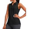 imageG Gradual Womens Sleeveless Golf Polo Shirts Tennis Quick Dry Collared Tank Tops VNeck Polos for WomenBlack
