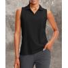 imageG Gradual Womens Sleeveless Golf Polo Shirts Tennis Quick Dry Collared Tank Tops VNeck Polos for WomenBlack