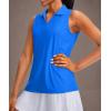 imageG Gradual Womens Sleeveless Golf Polo Shirts Tennis Quick Dry Collared Tank Tops VNeck Polos for WomenBlue