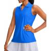 imageG Gradual Womens Sleeveless Golf Polo Shirts Tennis Quick Dry Collared Tank Tops VNeck Polos for WomenBlue