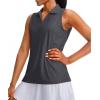 imageG Gradual Womens Sleeveless Golf Polo Shirts Tennis Quick Dry Collared Tank Tops VNeck Polos for WomenGray