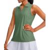imageG Gradual Womens Sleeveless Golf Polo Shirts Tennis Quick Dry Collared Tank Tops VNeck Polos for WomenGreen