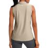 imageG Gradual Womens Sleeveless Golf Polo Shirts Tennis Quick Dry Collared Tank Tops VNeck Polos for WomenKhaki