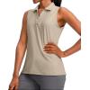 imageG Gradual Womens Sleeveless Golf Polo Shirts Tennis Quick Dry Collared Tank Tops VNeck Polos for WomenKhaki