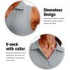 imageG Gradual Womens Sleeveless Golf Polo Shirts Tennis Quick Dry Collared Tank Tops VNeck Polos for WomenLight Grey