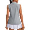 imageG Gradual Womens Sleeveless Golf Polo Shirts Tennis Quick Dry Collared Tank Tops VNeck Polos for WomenLight Grey
