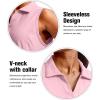imageG Gradual Womens Sleeveless Golf Polo Shirts Tennis Quick Dry Collared Tank Tops VNeck Polos for WomenPink