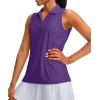 imageG Gradual Womens Sleeveless Golf Polo Shirts Tennis Quick Dry Collared Tank Tops VNeck Polos for WomenPurple