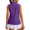 imageG Gradual Womens Sleeveless Golf Polo Shirts Tennis Quick Dry Collared Tank Tops VNeck Polos for WomenPurple