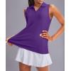 imageG Gradual Womens Sleeveless Golf Polo Shirts Tennis Quick Dry Collared Tank Tops VNeck Polos for WomenPurple