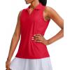 imageG Gradual Womens Sleeveless Golf Polo Shirts Tennis Quick Dry Collared Tank Tops VNeck Polos for WomenRed
