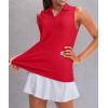 imageG Gradual Womens Sleeveless Golf Polo Shirts Tennis Quick Dry Collared Tank Tops VNeck Polos for WomenRed