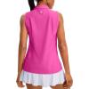 imageG Gradual Womens Sleeveless Golf Polo Shirts Tennis Quick Dry Collared Tank Tops VNeck Polos for WomenRosy
