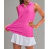 imageG Gradual Womens Sleeveless Golf Polo Shirts Tennis Quick Dry Collared Tank Tops VNeck Polos for WomenRosy