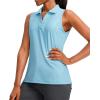 imageG Gradual Womens Sleeveless Golf Polo Shirts Tennis Quick Dry Collared Tank Tops VNeck Polos for WomenSky Blue