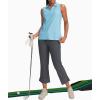 imageG Gradual Womens Sleeveless Golf Polo Shirts Tennis Quick Dry Collared Tank Tops VNeck Polos for WomenSky Blue