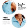 imageG Gradual Womens Sleeveless Golf Polo Shirts Tennis Quick Dry Collared Tank Tops VNeck Polos for WomenSky Blue