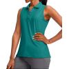 imageG Gradual Womens Sleeveless Golf Polo Shirts Tennis Quick Dry Collared Tank Tops VNeck Polos for WomenTeal