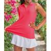 imageG Gradual Womens Sleeveless Golf Polo Shirts Tennis Quick Dry Collared Tank Tops VNeck Polos for WomenWatermelon