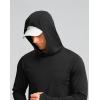 imageMens Sun Protection Shirts UPF 50 Long Sleeve Hoodie with 2 Pockets UV SPF Fishing Hiking Rash Guard ShirtsBlack
