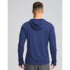 imageMens Sun Protection Shirts UPF 50 Long Sleeve Hoodie with 2 Pockets UV SPF Fishing Hiking Rash Guard ShirtsDark Blue