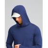 imageMens Sun Protection Shirts UPF 50 Long Sleeve Hoodie with 2 Pockets UV SPF Fishing Hiking Rash Guard ShirtsDark Blue