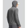imageMens Sun Protection Shirts UPF 50 Long Sleeve Hoodie with 2 Pockets UV SPF Fishing Hiking Rash Guard ShirtsDark Grey