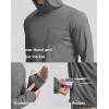 imageMens Sun Protection Shirts UPF 50 Long Sleeve Hoodie with 2 Pockets UV SPF Fishing Hiking Rash Guard ShirtsDark Grey