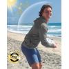 imageMens Sun Protection Shirts UPF 50 Long Sleeve Hoodie with 2 Pockets UV SPF Fishing Hiking Rash Guard ShirtsDark Grey