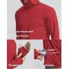 imageMens Sun Protection Shirts UPF 50 Long Sleeve Hoodie with 2 Pockets UV SPF Fishing Hiking Rash Guard ShirtsDark Red