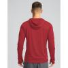 imageMens Sun Protection Shirts UPF 50 Long Sleeve Hoodie with 2 Pockets UV SPF Fishing Hiking Rash Guard ShirtsDark Red